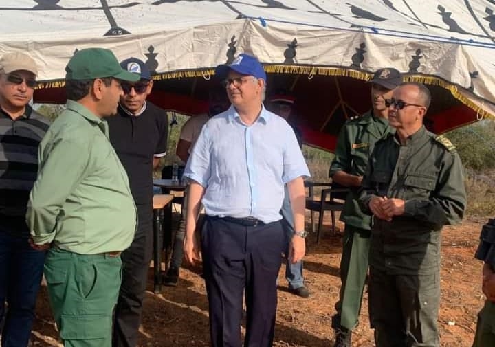 وزير التجهيز يتفقد الأماكن المتضررة من الحرائق بإقليم العرائش