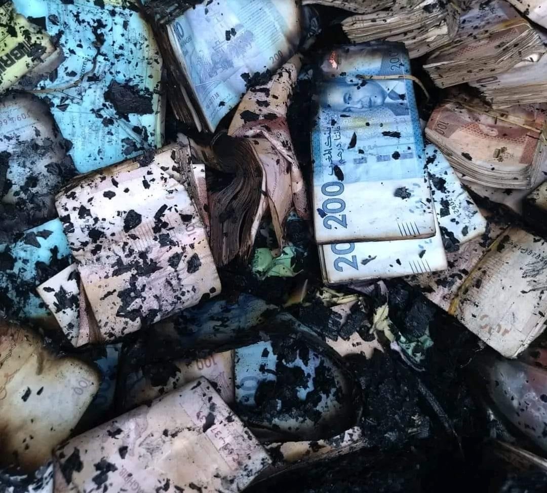 النيران تلتهم أوراقا نقدية بوجدة