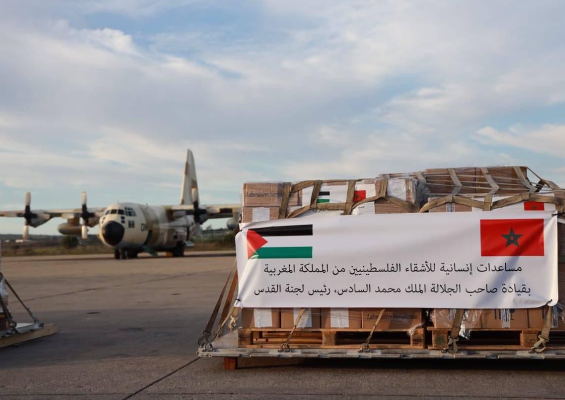 وصول طائرتين عسكريتين مغربيتين إلى مطار العريش محملتين بمساعدات لفائدة الفلسطينيين