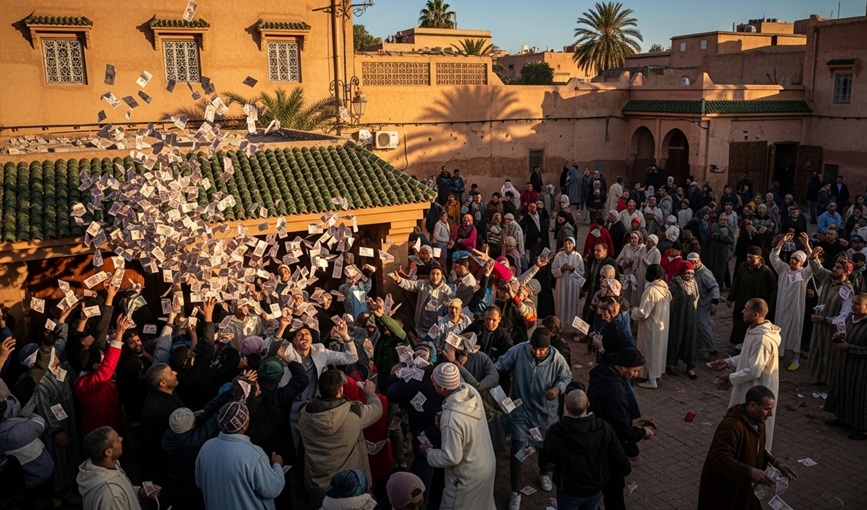  قارنتها الصحافة الإسبانية بسلسة La casa de papel .. القصة الكاملة لحكاية رمي الملايين في الشارع بأكادير 