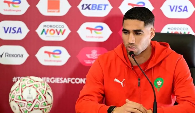  حكيمي يوجه رسالة للجماهير المغربية قبل مباراة زامبيا 