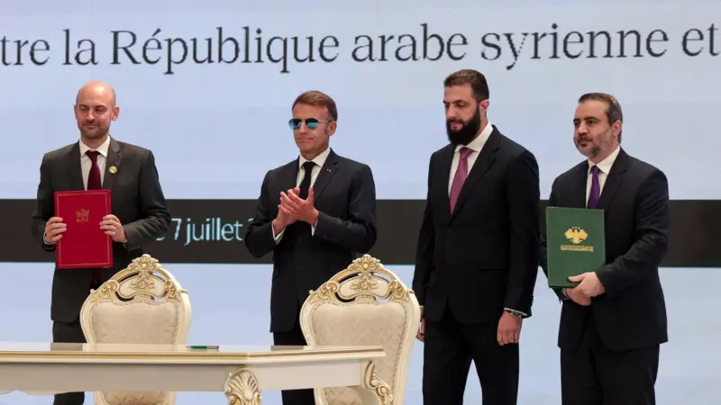  سوريا وفرنسا توقعان اتفاقيات استثمار بحضور الشرع وماكرون 