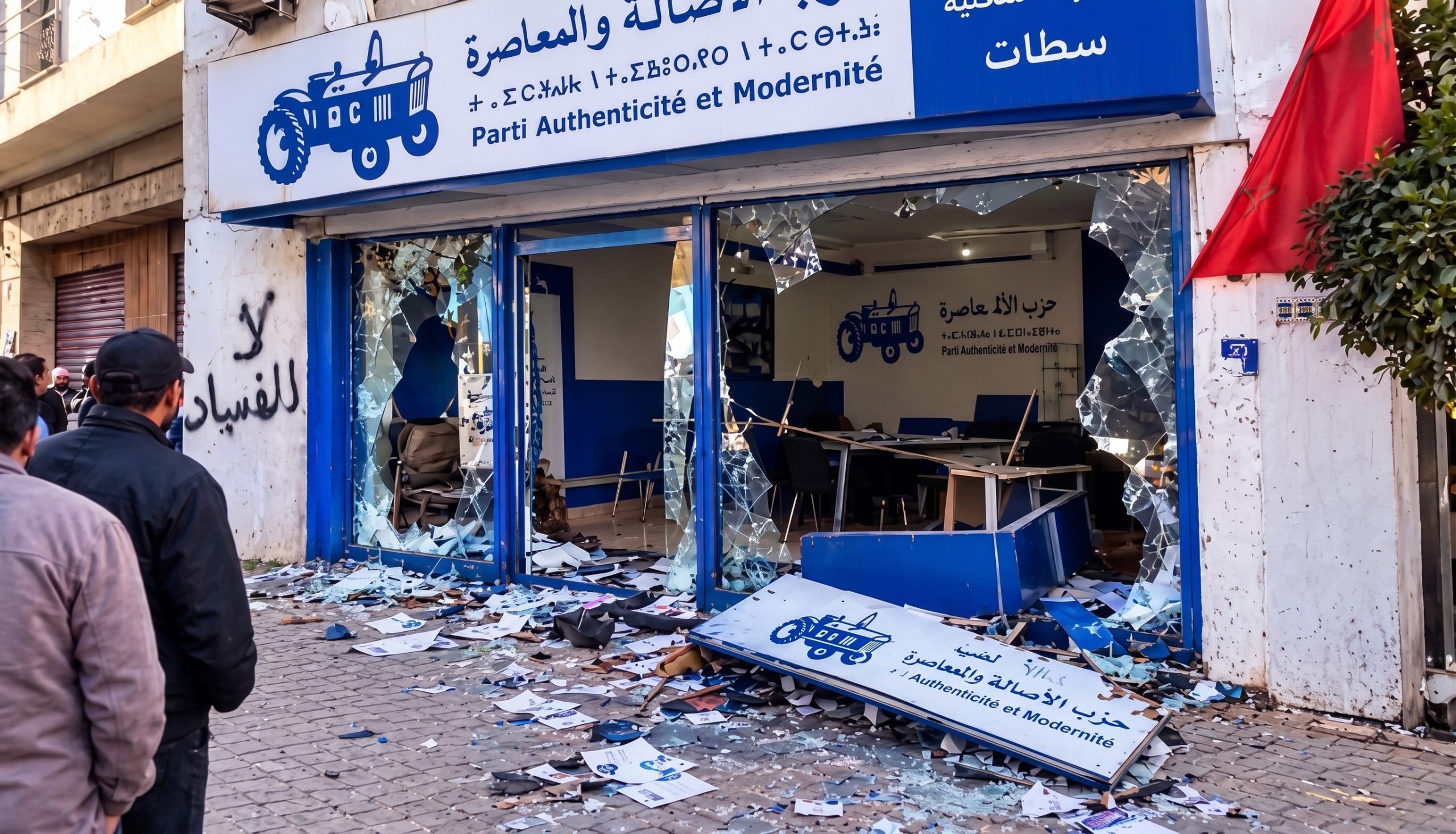  تخريب مقر "البام" بسطات ساعات بعد انطلاق الحملة الانتخابية... والشرطة تفتح تحقيقا 
